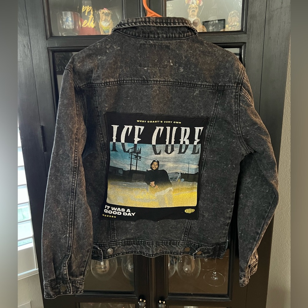 One of a kind Ice Cube Denim Jacket Size M oversized style.